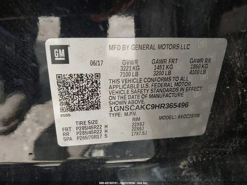 2017 CHEVROLET TAHOE LS