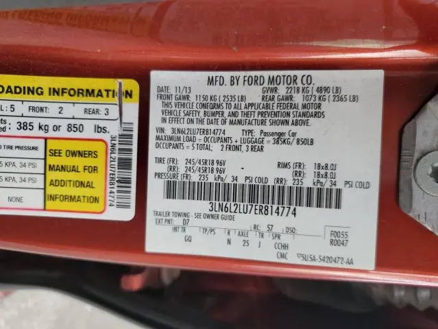 2014 LINCOLN MKZ HYBRID  