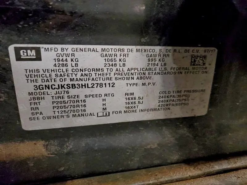 2017 CHEVROLET TRAX LS  