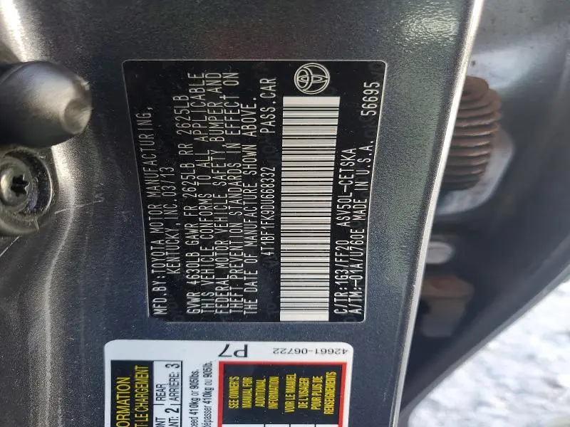 2013 TOYOTA CAMRY SE  
