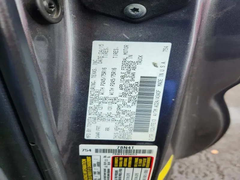 2015 TOYOTA TACOMA BASE  