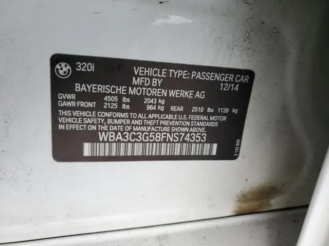 2015 BMW 320 I XDRIVE  