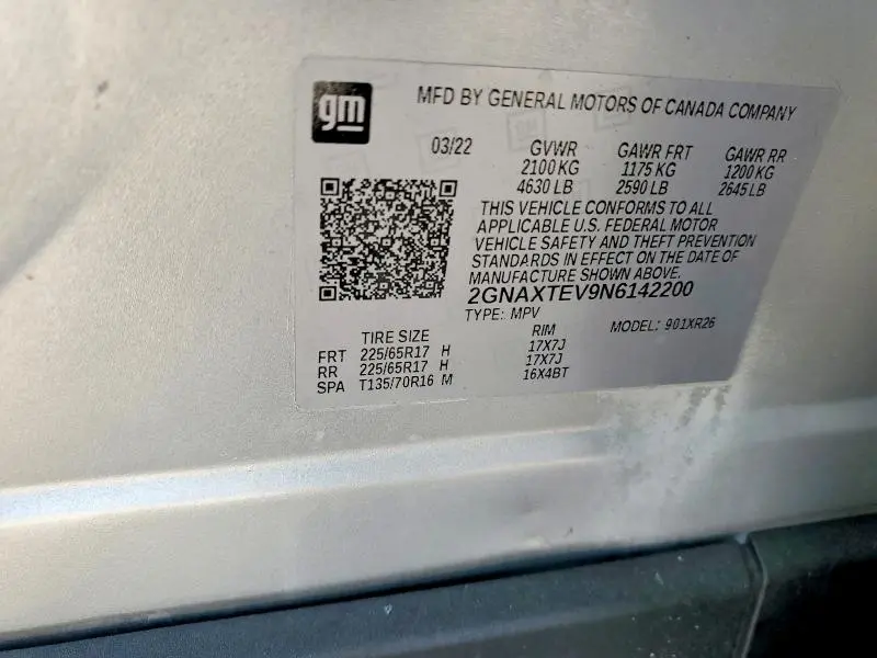 2022 CHEVROLET EQUINOX LT  