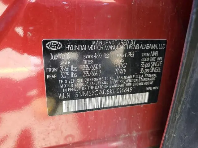 2019 HYUNDAI SANTA FE SE  