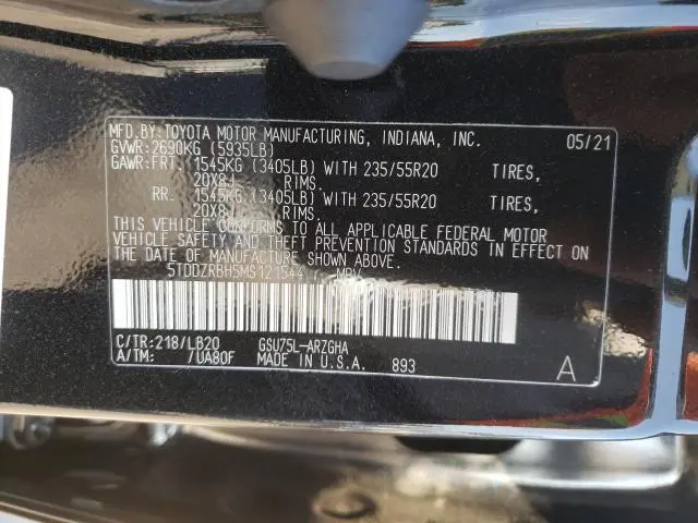 2021 TOYOTA HIGHLANDER LIMITED