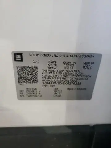 2019 CHEVROLET EQUINOX LT  