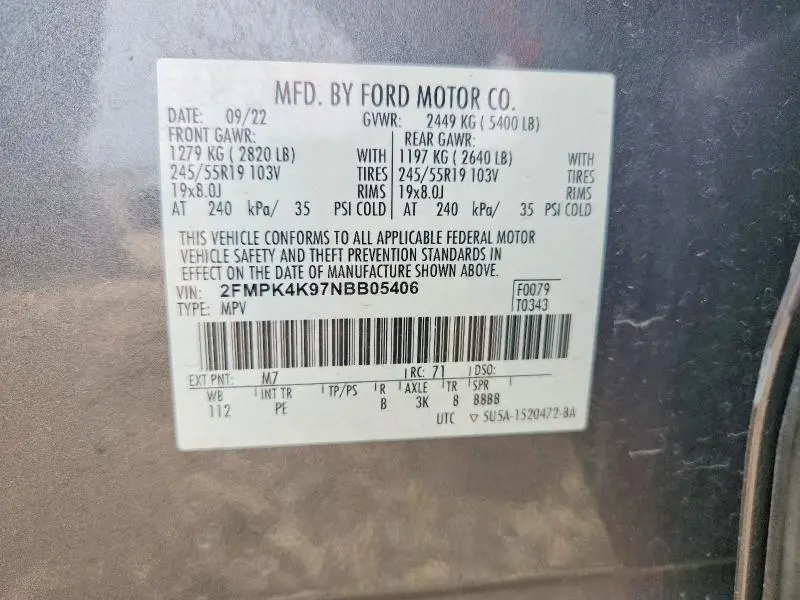 2022 FORD EDGE TITANIUM  