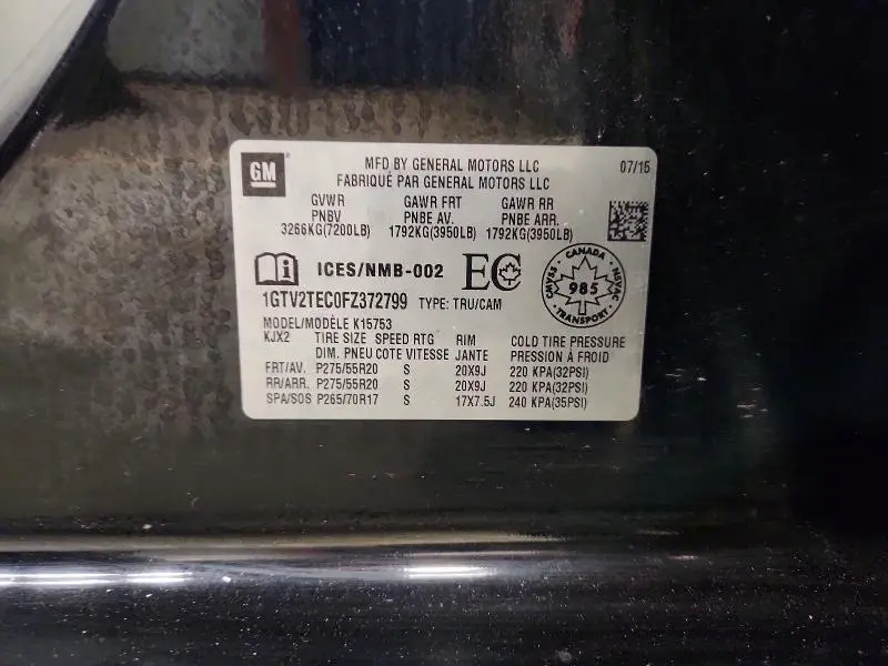 2015 GMC SIERRA K1500  