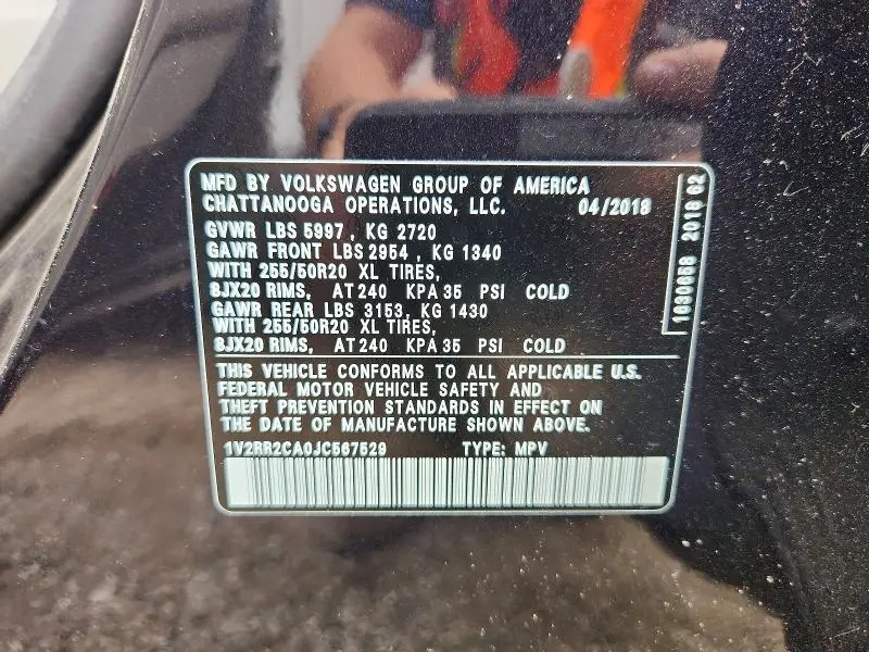 2018 VOLKSWAGEN ATLAS SEL  
