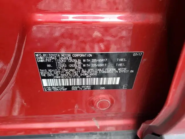 2017 TOYOTA RAV4 XLE  