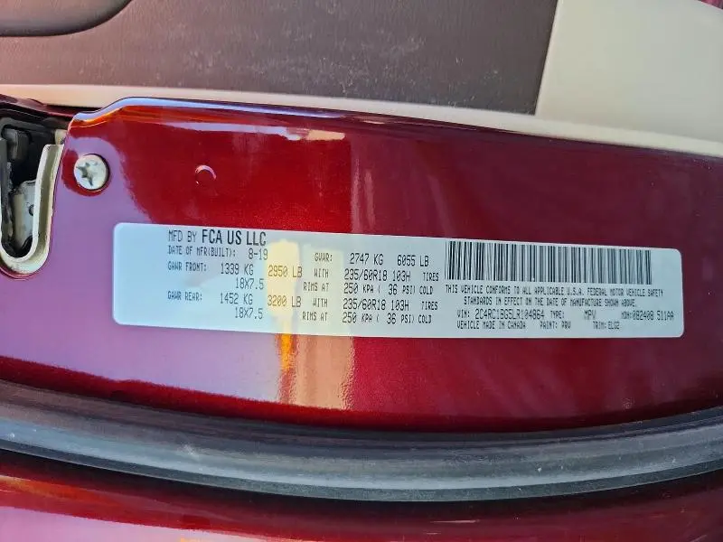 2020 CHRYSLER PACIFICA TOURING L  