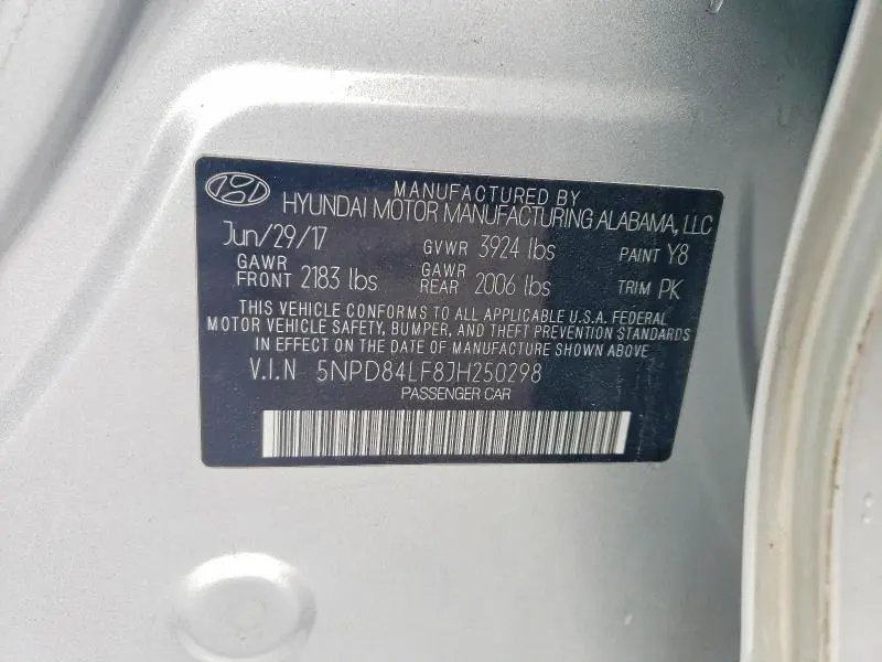 2018 HYUNDAI ELANTRA SEL  