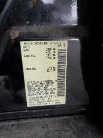 2015 NISSAN ALTIMA 2.5  