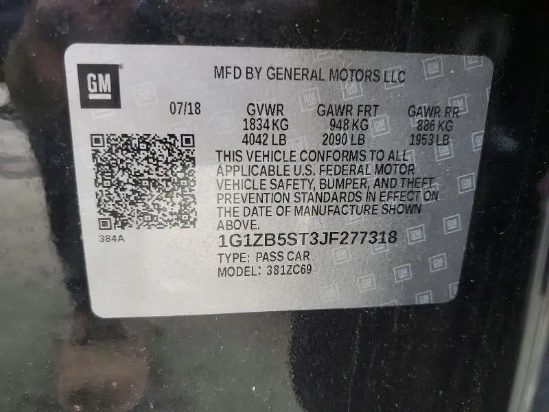 2018 CHEVROLET MALIBU LS  