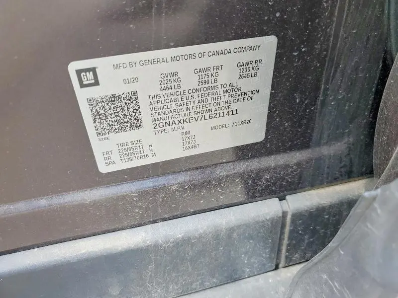 2020 CHEVROLET EQUINOX LT  