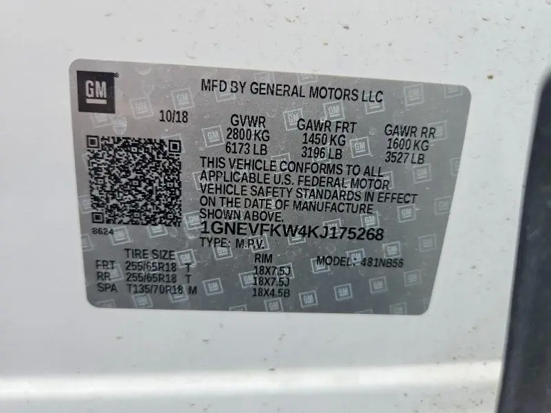 2019 CHEVROLET TRAVERSE LS  