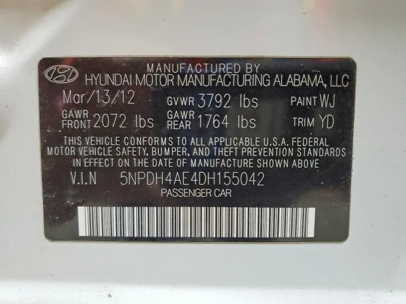 2013 HYUNDAI ELANTRA GLS  