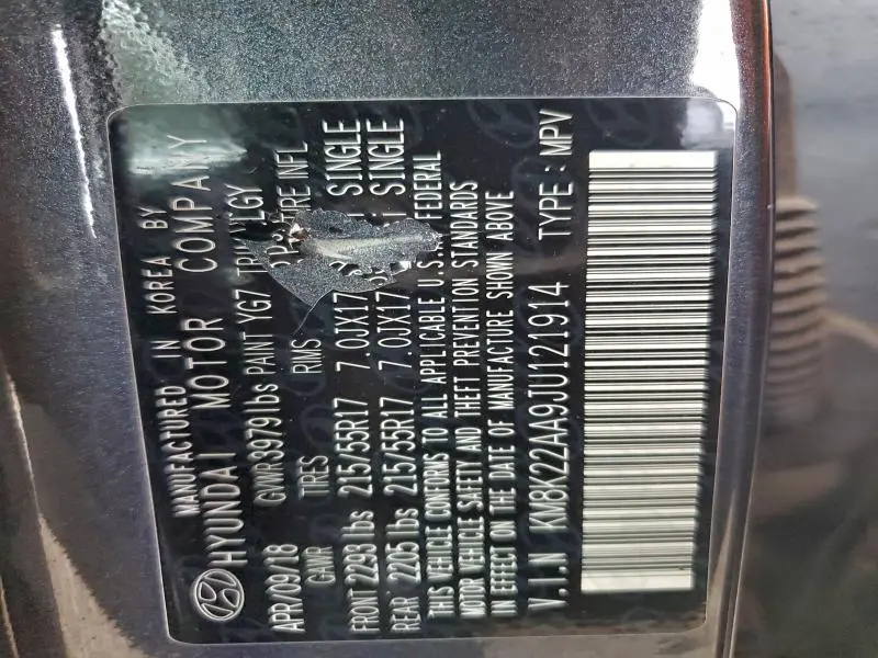 2018 HYUNDAI KONA SEL  