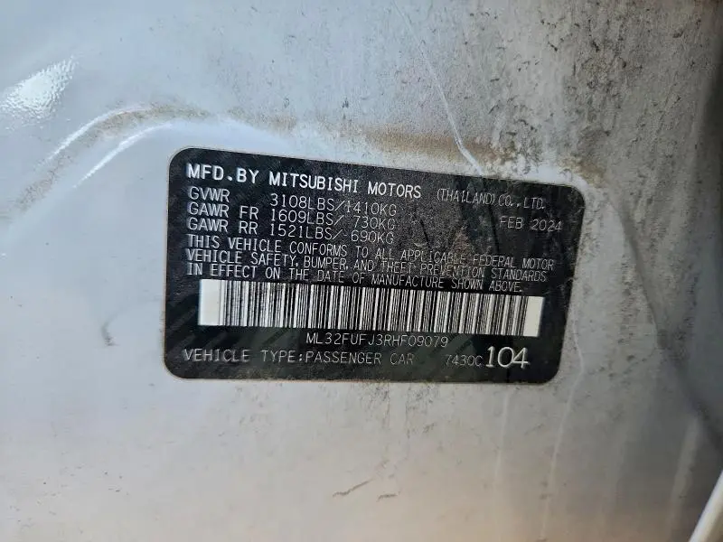 2024 MITSUBISHI MIRAGE G4 ES  