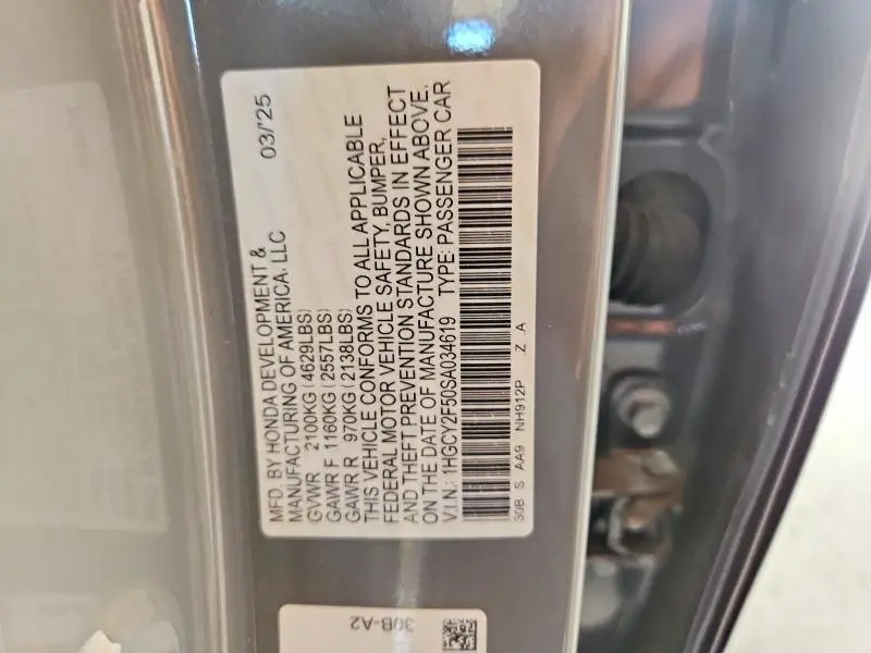 2025 HONDA ACCORD   