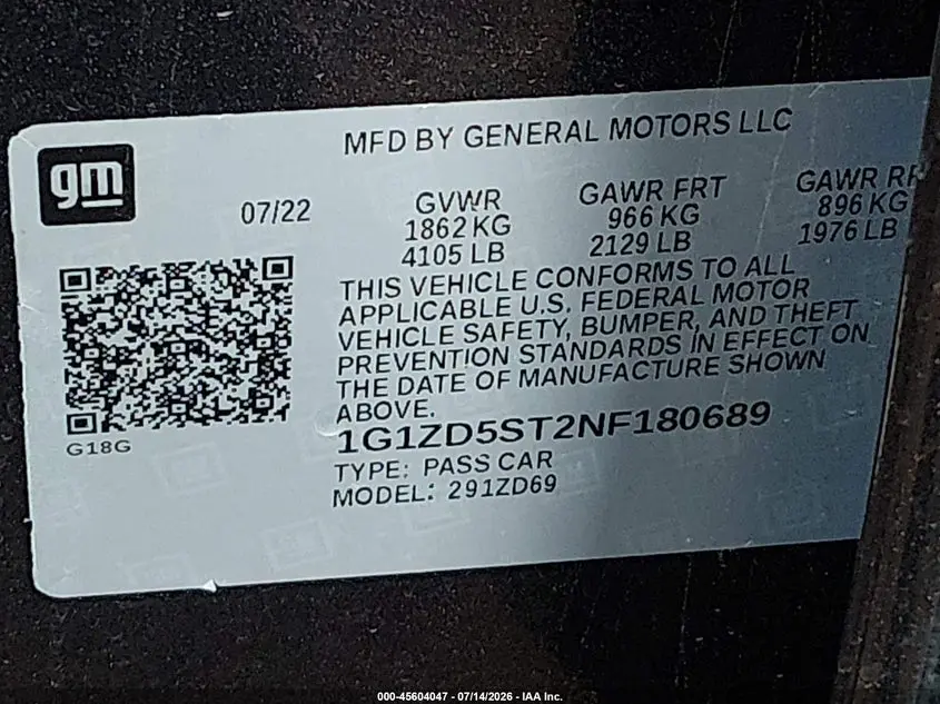 2022 CHEVROLET MALIBU FWD LT