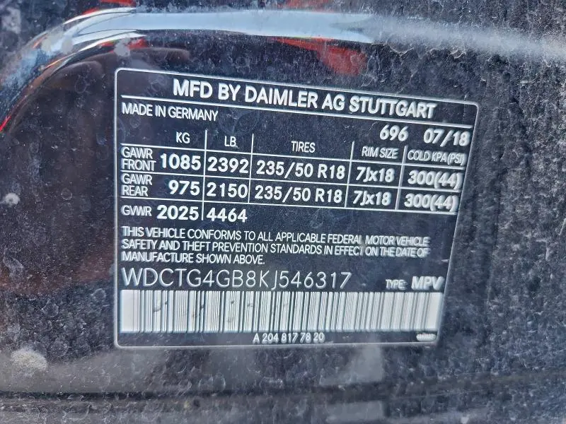 2019 MERCEDES-BENZ GLA 250 4MATIC  