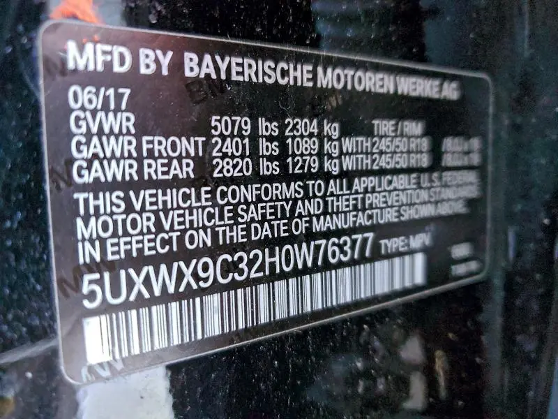 2017 BMW X3 XDRIVE28I  