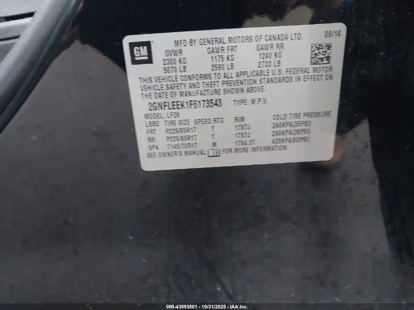 2015 CHEVROLET EQUINOX LS