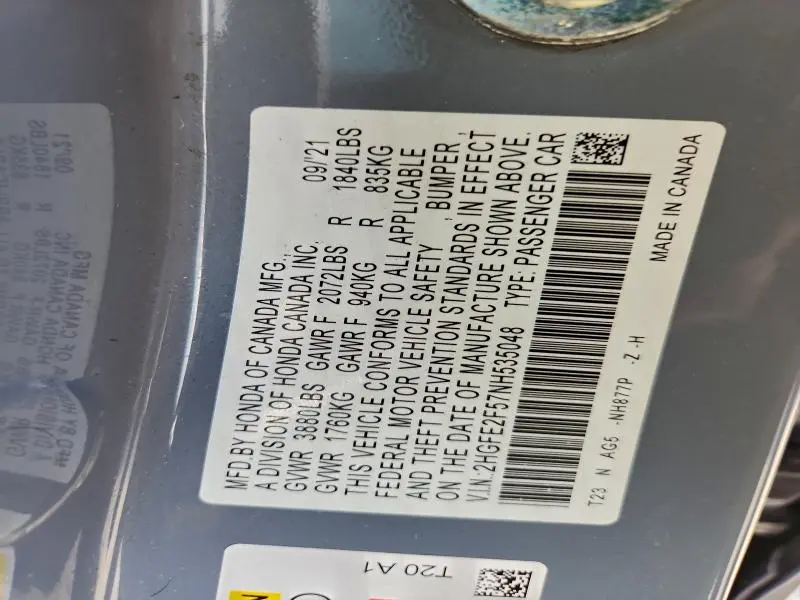 2022 HONDA CIVIC SPORT  