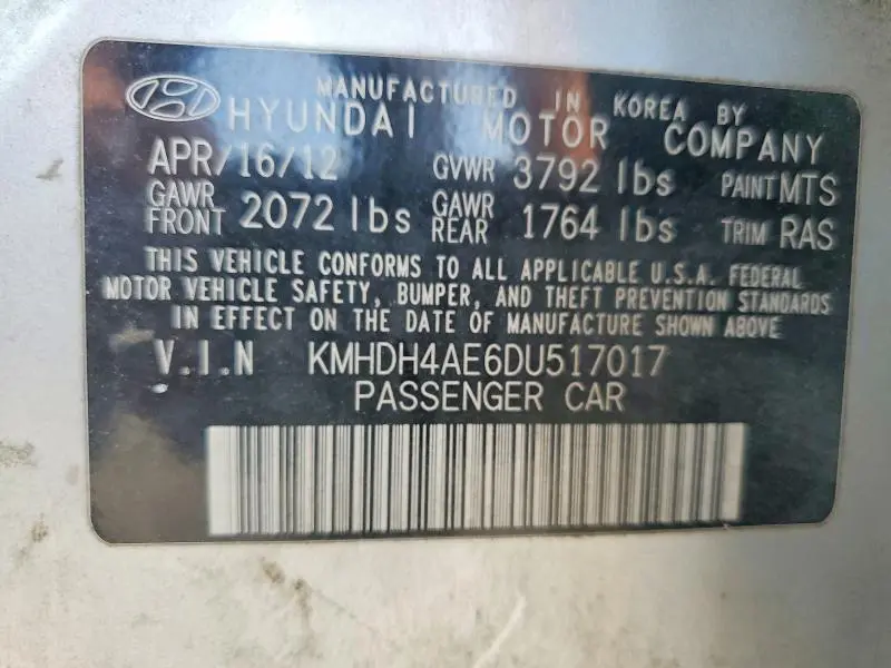 2013 HYUNDAI ELANTRA GLS  