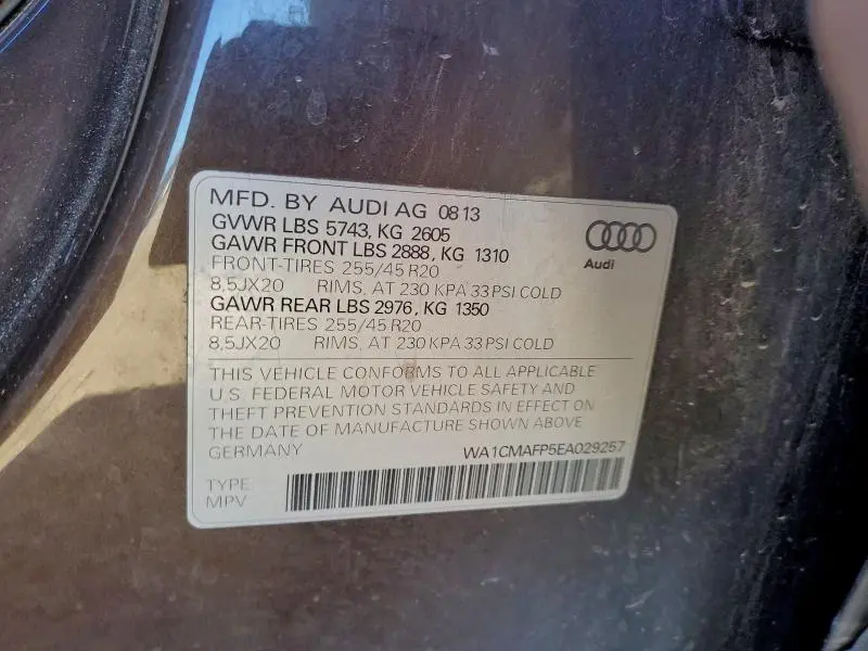 2014 AUDI Q5 TDI PREMIUM PLUS  