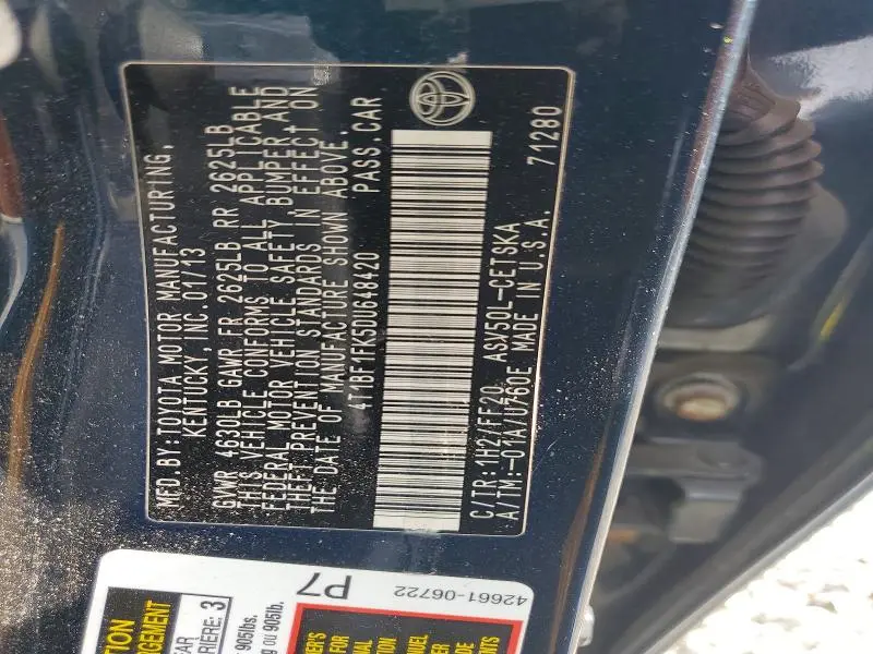 2013 TOYOTA CAMRY SE  