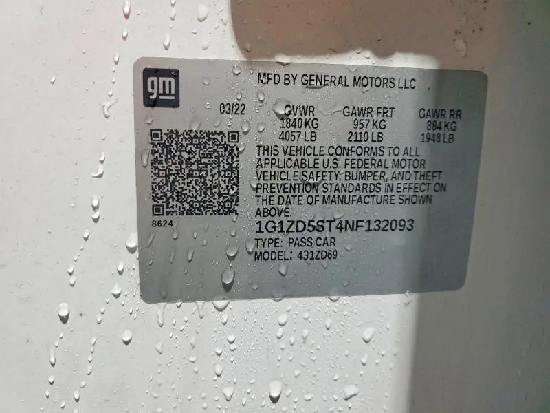 2022 CHEVROLET MALIBU LT  