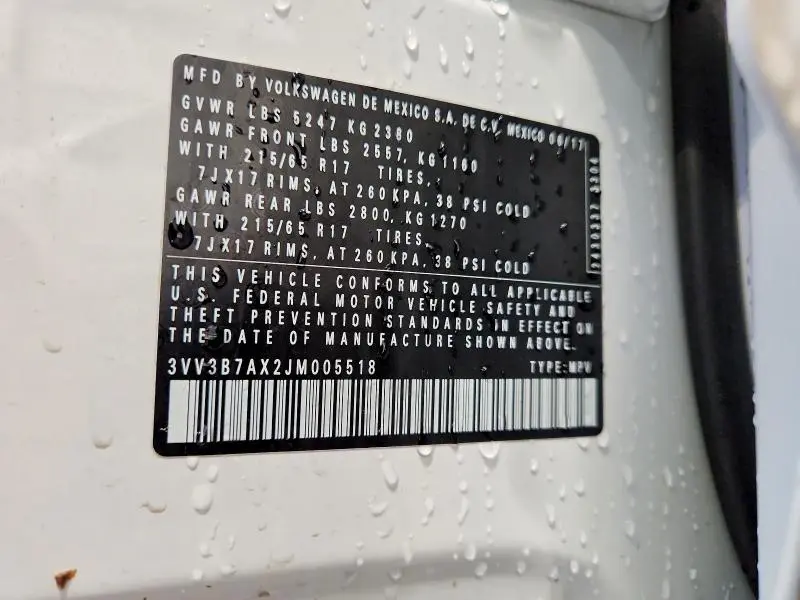2018 VOLKSWAGEN TIGUAN   