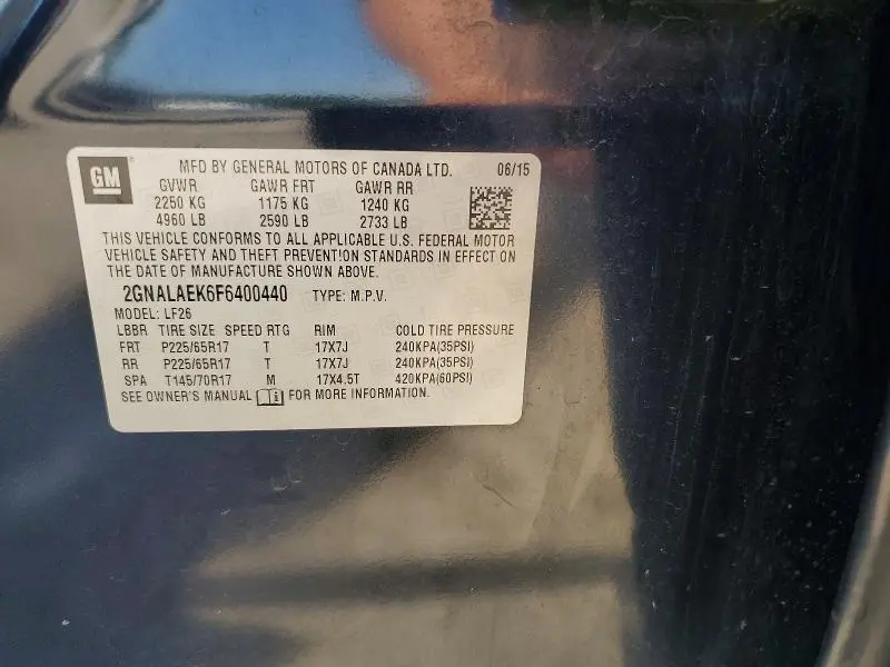 2015 CHEVROLET EQUINOX LS  