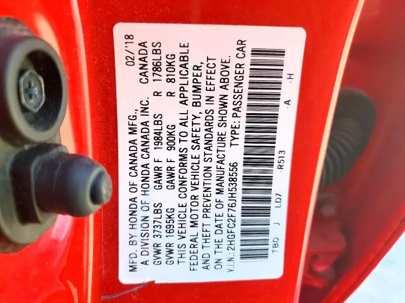 2018 HONDA CIVIC EX  