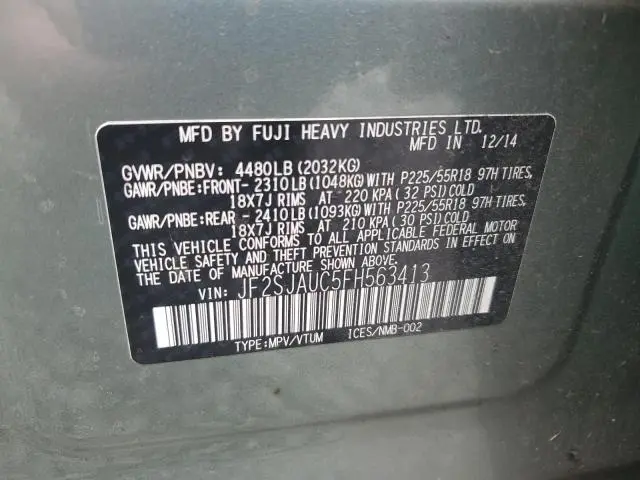 2015 SUBARU FORESTER 2.5I TOURING  