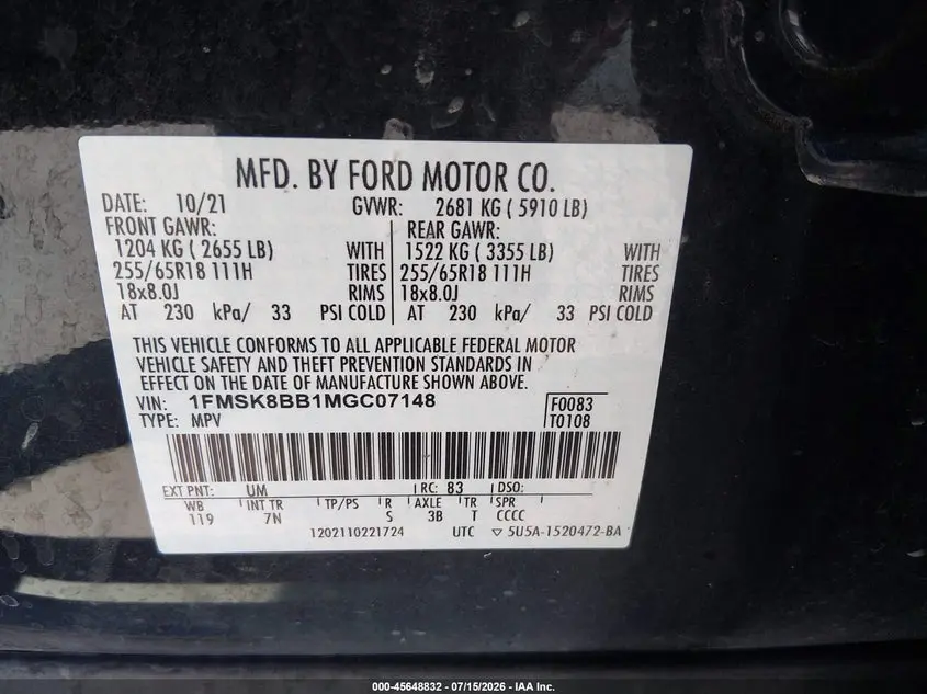 2021 FORD EXPLORER  