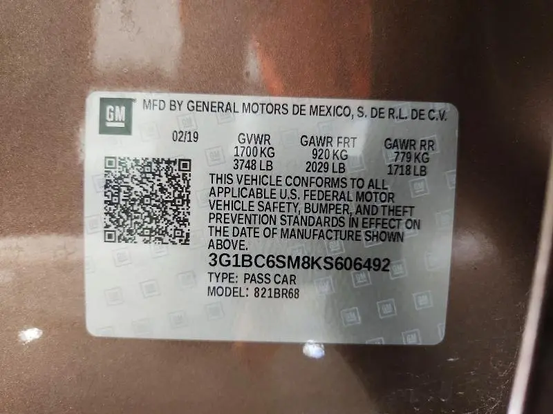 2019 CHEVROLET CRUZE LS  