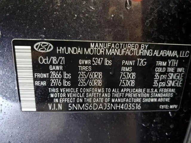 2022 HYUNDAI SANTA FE SEL  