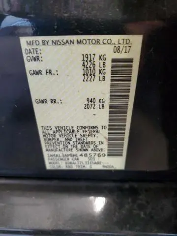 2017 NISSAN ALTIMA 2.5  