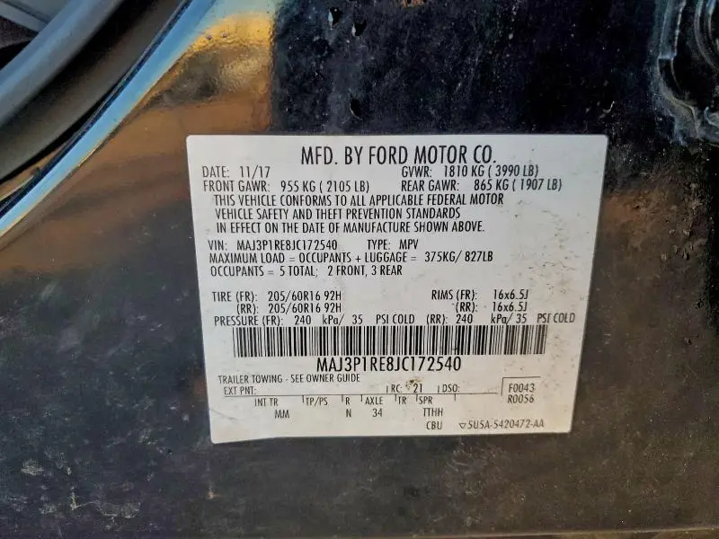 2018 FORD ECOSPORT S  