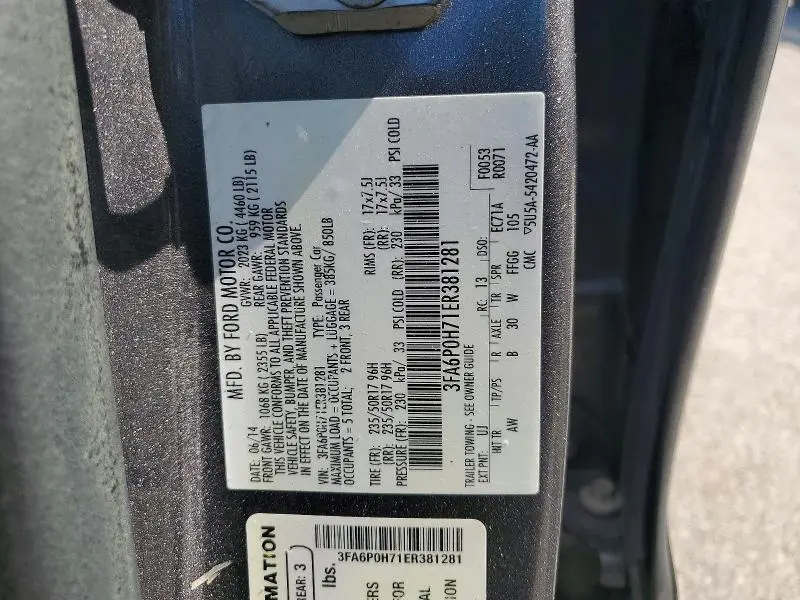 2014 FORD FUSION SE  