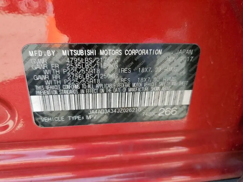 2018 MITSUBISHI OUTLANDER SE  
