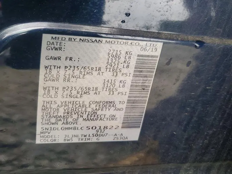 2020 INFINITI QX60 LUXE  