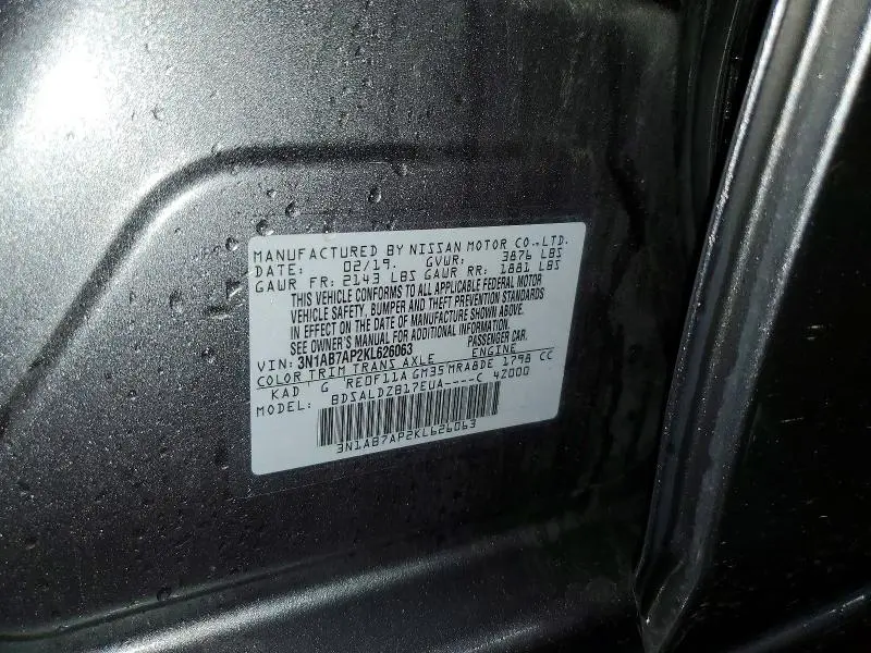 2019 NISSAN SENTRA SV  