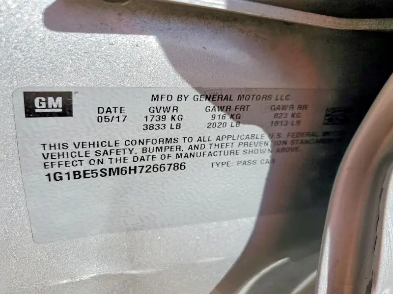 2017 CHEVROLET CRUZE LT  