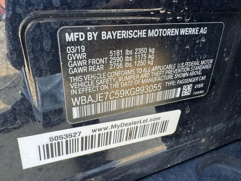 2019 BMW 540 XI  