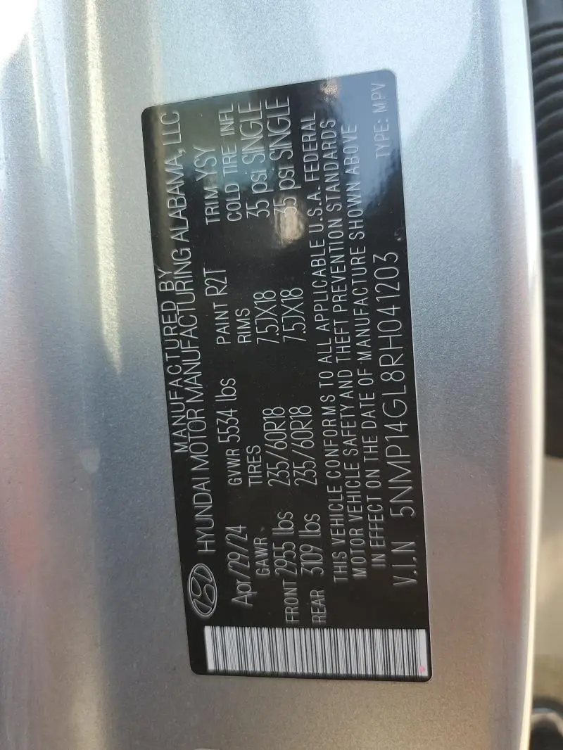 2024 HYUNDAI SANTA FE SE  