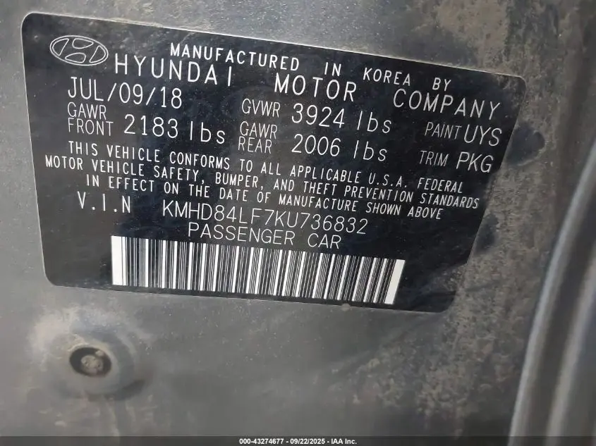 2019 HYUNDAI ELANTRA SEL